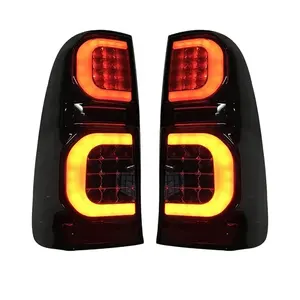 Feu arrière à LED adapté à FOT HILUX VIGO 2005-2014, feux de freinage à LED, éclairage arrière noir, accessoires de voiture, lampe automobile