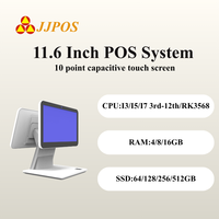 Sistema de Punto de Venta Todo en Uno con Caja Registradora, Pantalla Táctil Capacitiva de 11.6"+11.6", Resolución 1366*768, Terminal POS para Negocios