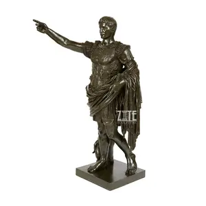 Life size famous ancient rome bronze caesar figure man statue sculpture