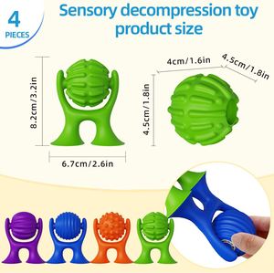 Autism Textured Silicone Sensory <b>Toys</b> Fine Motor Skills Development Sensory Suction <b>Toys</b> Spinner for Baby - Product Image 4