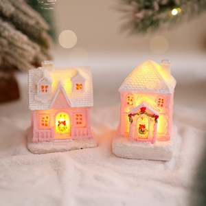 <span class=keywords><strong>Casa</strong></span> pequeña Art <span class=keywords><strong>Deco</strong></span> de resina rosa con paisaje en miniatura ligero decoración del hogar figurita regalo para niña - Product Image 5