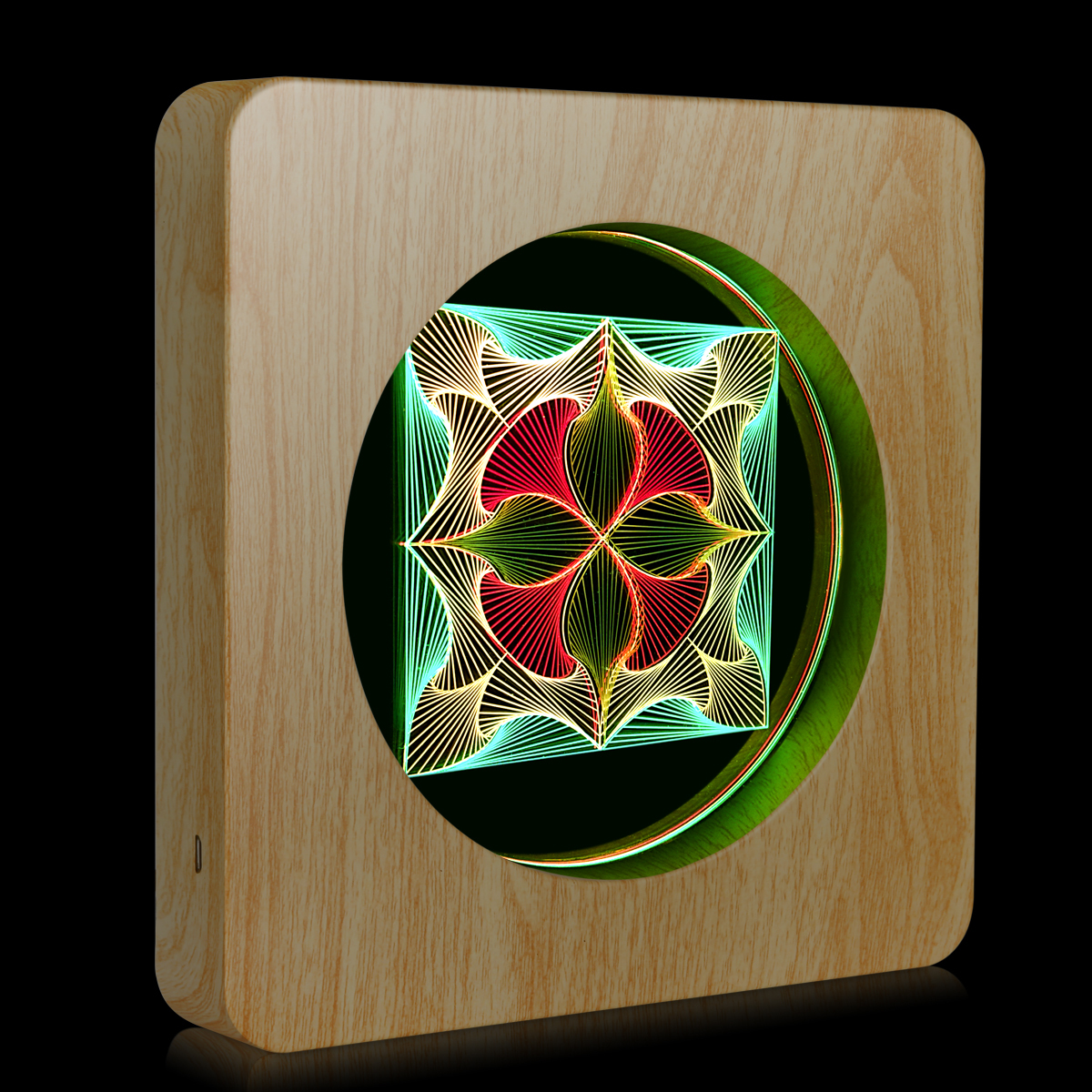 Alimenté Par USB de Grain de Bois Cadre Photo 3D illusion Veilleuse Led Table Lampe D'illusion Avec Télécommande