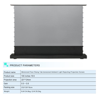 Écran de projection motorisé de haute qualité de 120 pouces 4K, à levage par le sol, avec rejet de la lumière ambiante, compatible 16:9, courte focale, portable