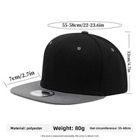 Casquette à six panneaux 100 % acrylique style américain, visière plate, couleur unie, hip-hop, broderie 3D, réglable, unisexe, usage quotidien