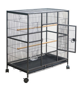 Cage d'élevage pour oiseaux de compagnie extra large 601 de Bangkok Factory, cage à oiseaux en fer de haute qualité, plateau en plastique, écologique, 77x46x90cm - Product Image 4