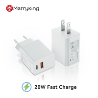 UK Us EU Chargeur rapide PD d'origine 20W 5V3A 9V2.22A 12V1.67A Type C PD Chargeur mural USB à charge super rapide avec UL FCC CE
