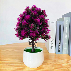 Plante artificielle Qi Xing Bonsaï 28 cm, verdure en plastique, plante en pot décorative d'intérieur - Product Image 3