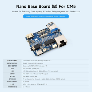 AIsmartlink Waveshare <span class=keywords><strong>Raspberry</strong></span> <span class=keywords><strong>Pi</strong></span> Compute Module 5 <span class=keywords><strong>Nano</strong></span> Base Board (B) - Product Image 3