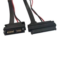 Cable SATA Serial ATA de 22 pines (7+15) hembra a SATA Slimline de 13 pines (7+6) macho, cable convertidor de 30 cm/1 pies/12 pulgadas