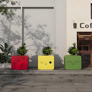 Les boîtes à fleurs en acier galvanisé de haute qualité conviennent aux boîtes à fleurs extérieures modernes utilisées dans la décoration de restaurant d'hôtel - Product Image 3