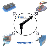 Système de nettoyage de fenêtres et de panneaux solaires personnalisé avec perche télescopique de 12 pieds en aluminium/fibre de carbone et brosse manuelle