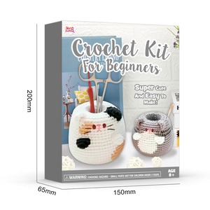 Crochet <b>Kit</b> for Beginners Kids Adults Cat Pen Holder Crochet Patterns DIY <b>Knitting</b> <b>Kit</b> - Product Image 2