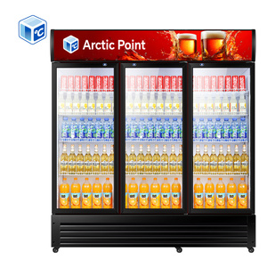 Tủ đông trưng bày thương mại có logo tùy chỉnh miễn phí 2 ~8 ℃   Tủ lạnh thương mại đứng, cửa kính, 2 cửa, 3 cửa - Product Image 1