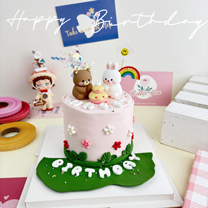Rosa Mini <span class=keywords><strong>orsetto</strong></span> decorazioni <span class=keywords><strong>torta</strong></span> Toppers orso e coniglio per il ragazzo ragazza Baby Shower festa di compleanno decorazioni - Product Image 3