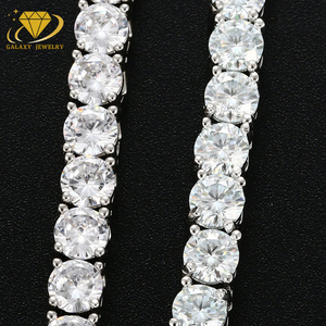 Hip-Hop 2mm-6mm Tennis-Kette mit Moissanit VVS Steinen, Bling Iced Vergoldete 925 Sterling Silber GRA-Zertifizierte Tennis-Halskette für Männer - Product Image 3