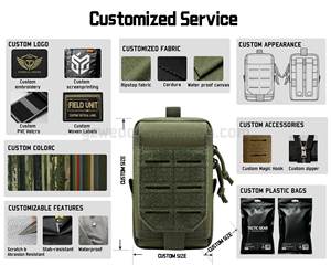 Borsa Personalizzata per Attrezzatura Outdoor, Tasca Tattica per Telefono, Borsa da Cintura Impermeabile EDC con Taglio Laser MOLLE per Campeggio, Arrampicata e Allenamento - Product Image 2