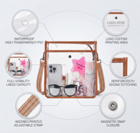 2026 Trendige Damen Einzelschulter-Crossbody-Tasche aus PVC, Transparente Handtasche mit Reißverschluss, Modische Tasche für Konzerte und Sport, Stadiontasche
