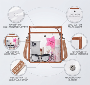 Sac à bandoulière transparent en PVC tendance 2026 pour femme, avec fermeture éclair, idéal pour les concerts et les stades sportifs - Product Image 2
