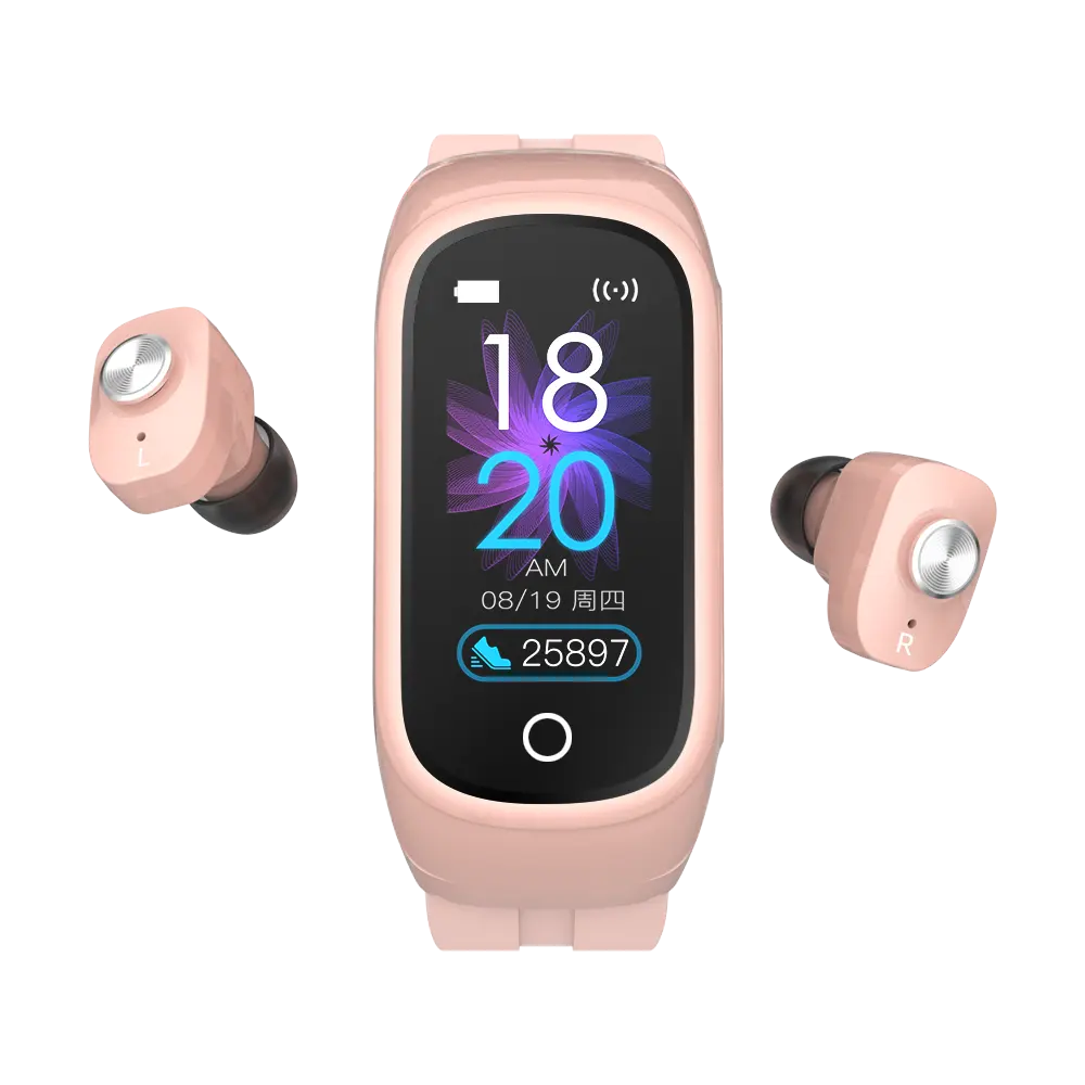 2 in 1 Smart Running Watch Smartwatch N8 Wireless Earphone 220mAh Bluetooth Call Smart Bracelet Headset