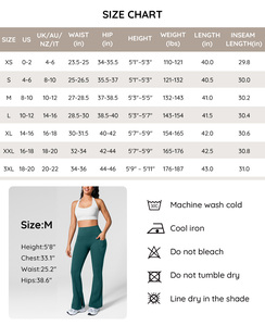 Vractivewholesale Leggings évasés à taille haute avec poches latérales, <span class=keywords><strong>pantalon</strong></span> de yoga pour femmes, <span class=keywords><strong>pantalon</strong></span> de jogging à jambes larges, sport uni, écologique - Product Image 6