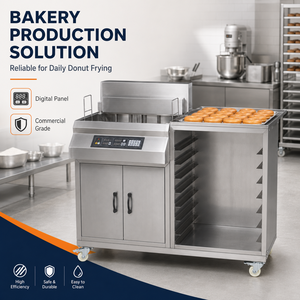 Freidora Eléctrica Comercial de Acero Inoxidable para Donuts, con Control Digital de Temperatura y Protección contra Sobrecalentamiento, para Maíz, Soja y Frutos Secos - Product Image 1