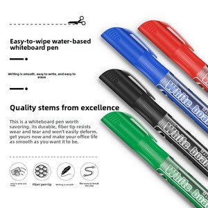 Pennarello Ricaricabile per <span class=keywords><strong>Lavagna</strong></span> Bianca e Nera per Insegnanti - Inchiostro a Base d'Acqua Cancellabile, Facile da Scrivere, Disponibile in Diversi Colori - Product Image 2
