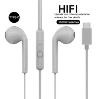 Vicsound Cross-border Macaron Type-C Wired In-ear Headphones Konektor 3.5mm Bahan ABS Kabel 1.2m Penggunaan In-line Android