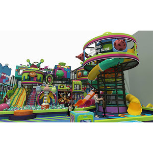 Aire de jeux intérieure commerciale populaire avec toboggan à roulettes, toboggan spiralé, trampolines, murs d'escalade et tunnels - Product Image 2