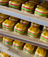 Jouet Squishy Ours Burger en Mousse PU à Remontée Lente, Doux, à Presser, Jouet Sensoriel Anti-Stress, Cadeau Nouveauté, Vente en Gros