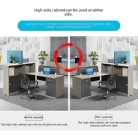 Ensemble de chaises de bureau au design minimaliste et moderne, 4/6 postes de travail avec bureaux en L compartimentés, en bois, pour le bureau