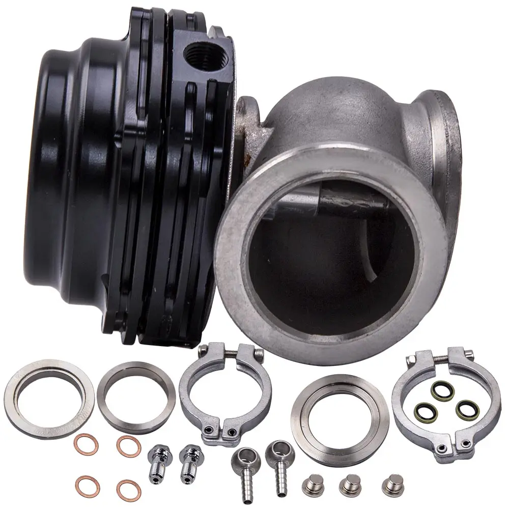 Valvola di scarico MVS 38mm stile v-band esterno Wastegate F38 MV-S v-band flangia nero