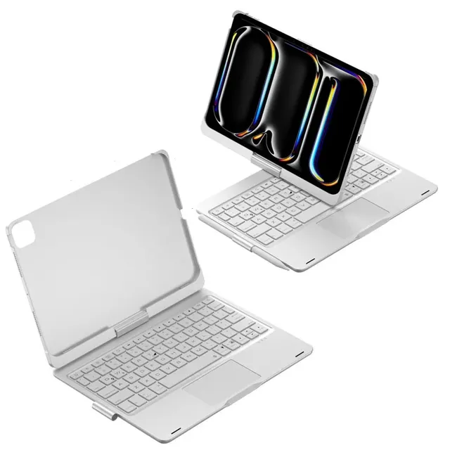 For iPad Air 11 5 4 10.9-11inch Case with Bluetooth Keyboard Pen Slot RGB Backlight 360 Degree Rotatable Foldable Stand Cover