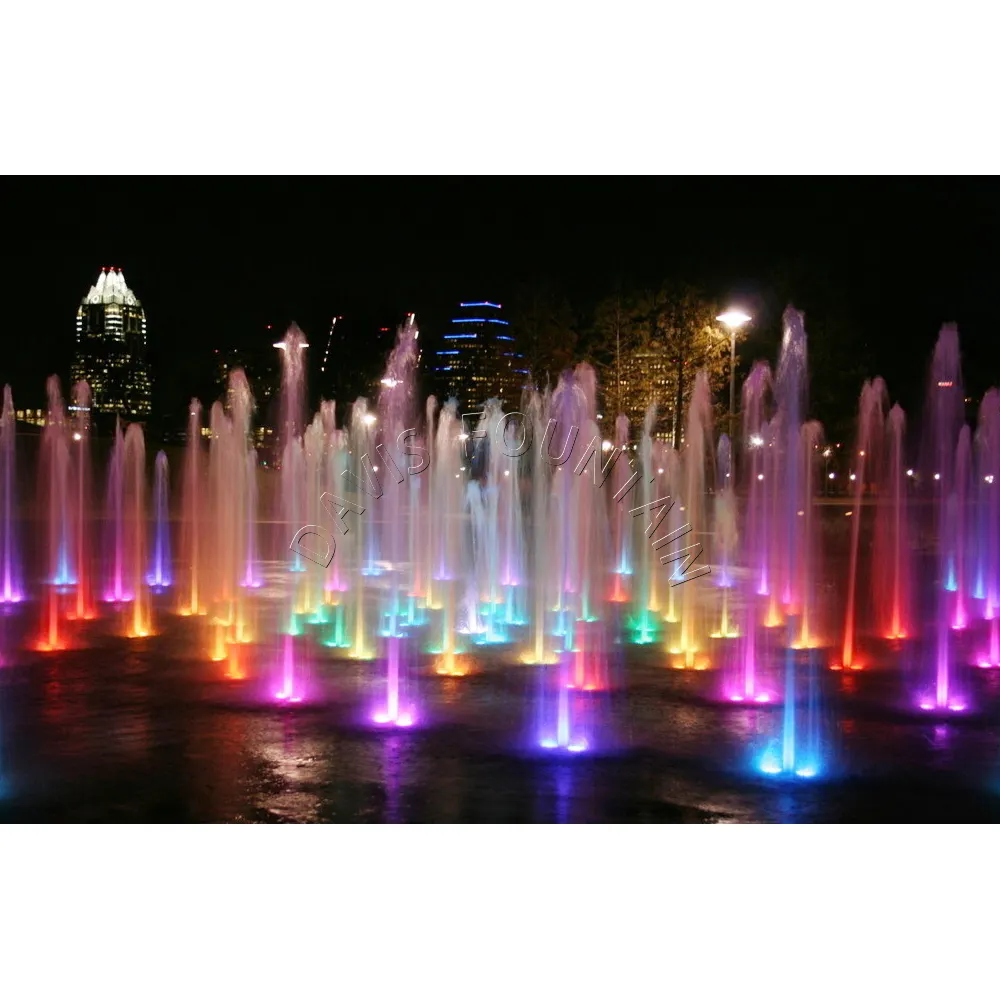 Outdoor Round Music Dancing Underground Water Fountain Interactive Square Dry Deck Fountain for Children Playing