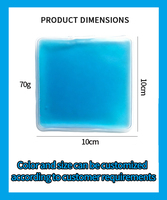 HANERSHI Compresse froide/chaude carrée personnalisable en couleur et taille (10x10 cm) en PVC réutilisable pour soulager les maux de tête et la douleur
