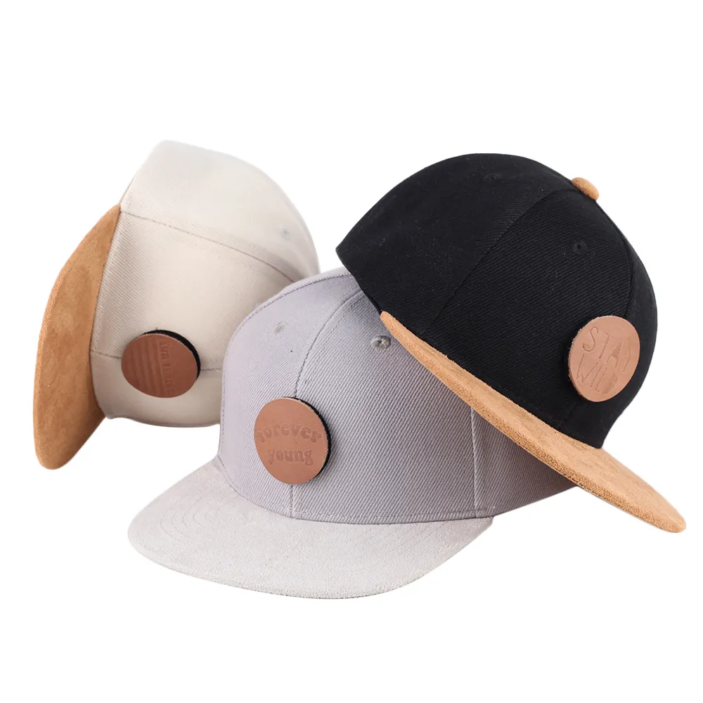 Großhandel Mode Baby Snapback Cap angepasst flache Krempe einfache benutzer definierte Snapback Hut