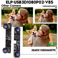 Module de caméra stéréo ELP 1080P 3D à double objectif, caméra USB synchronisée 3840x1080 Mjpeg 60FPS, sans pilote pour la vision industrielle