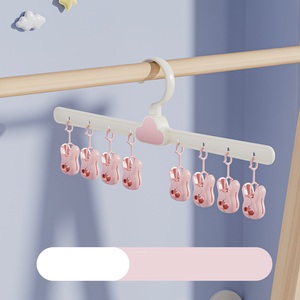 Séchoir à chaussettes multifonctionnel antidérapant sans couture, <span class=keywords><strong>cintre</strong></span> en plastique avec pince pour suspendre, injection pour rangement dans la garde-robe - Product Image 3