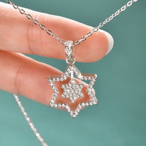 Hollow Out <b>Design</b> Multi Layer <b>Star</b> Micro Insert Zircon Pendant Necklace Copper 14k Gold Filled Men Jewelry for Unisex - Product Image 4