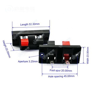 คลิปสายลำโพงหนา<span class=keywords><strong>2</strong></span>บิต, ลำโพงคลิปต่อสายลำโพงสีแดงสีดำแผงสายออดิโอ - Product Image 1