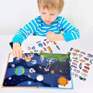 Livre d'activités magnétique réutilisable pour la maternelle à domicile : jeu d'association, autocollants d'animaux, jouets, livres d'activités imperméables - Product Image 1
