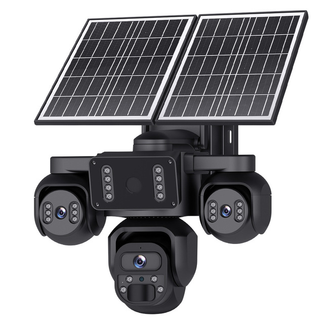 4G Solar PTZ Security Camera Outdoor Waterproof Multi-View CCTV Camera with Color Night Vision