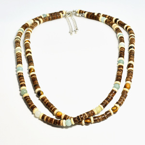Collar bohemio de cuentas de concha de Coco para hombre, gargantilla de playa ajustable con cuentas de ojo de tigre para fiesta, surfista hawaiano - Product Image 4