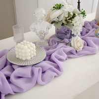 Nappe en mousseline d'automne, chemin de table pour desserts, décoration de fond pour mariage en extérieur et fête d'anniversaire