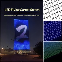 Écran LED volant couleur pleine gamme, angle de vision à 360°, rideau en maille transparente enroulable, affichage publicitaire étanche IP65 pour scène