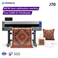 Mesin Cetak Tekstil Digital Inkjet Industri Kecepatan Tinggi 60cm dengan 4 Printhead I3200 untuk Sublimasi