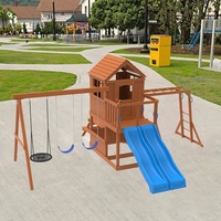 Skyloft ensemble de jeu en bois équipement d'amusement intérieur extérieur arrière-cour balançoire ensembles aire de jeux extérieure commerciale pour enfants