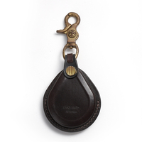 Étui pour clé de voiture en cuir italien fait main avec icônes de boutons en relief, pochette de protection en laiton pour porte-clés, cadeau de Thanksgiving