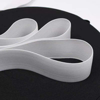 10mm-70mm Blanc Noir Couleur Polyester Ceinture Élastique En Gros Personnalisé Tricoté Bandes Élastiques pour Vêtement