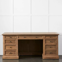 Table d'ordinateur en bois massif de style rétro américain RH, bureau en chêne blanc, table de bureau, mobilier de bureau à domicile