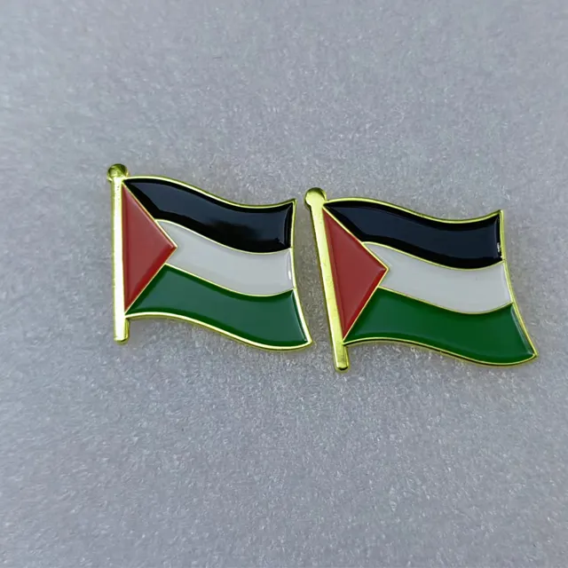 In stock Palestine products cheap wholesale patriotic soft enamel Palestine flag lapel pin with epoxy Palestine country pin